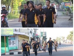 Jalan Kaki 8 KM, Kapolres Nganjuk Olahraga Sekaligus Kontrol Kinerja Anggota di Lapangan