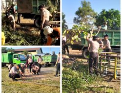 Sinergi Tiga Pilar, Polres Madiun Kota Kerja Bakti di Lokasi Dapur MBG Dukung Program Nasional