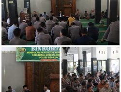 Tingkatkan Ketakwaan, Polres Nganjuk Gelar Binrohtal di Masjid Al-IkhlasNganjuk