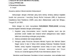 Puluhan Warga RW 02 Pondok Bambu Nyatakan Penolakan terhadap Pendirian Gereja GBI di Casablanca East Residence