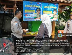 Polsek Ngraho siapkan beras murah satu ton dalam giat pasar murah.