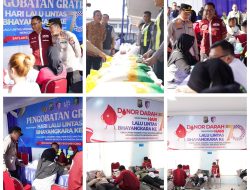 Sambut Hari Lalu Lintas Bhayangkara ke-70, Satlantas Bojonegoro Gelar Pasar Murah dan Donor Darah