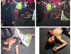 Nekat Tabrakan Diri ke Ban Belakang Tronton Seorang Pria Tewas di Jalan Raya Gedangan