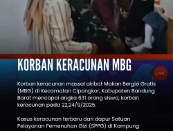 Korban keracunan massal akibat MBG di Cipongkor, Bandung Barat mencapai 631 orang siswa.