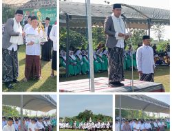 Upacara Hari Santri Nasional di Lapangan Klempun Berlangsung Khidmat, Camat Ngraho Bertindak Sebagai Pembina Upacara.