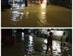 Desa Mulyorejo cepu, hujan deras mengakibatkan banjir.